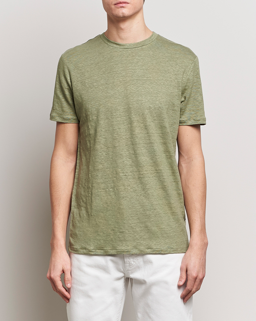 Heren | Business & Beyond | J.Lindeberg | Coma Linen T-Shirt Oil Green