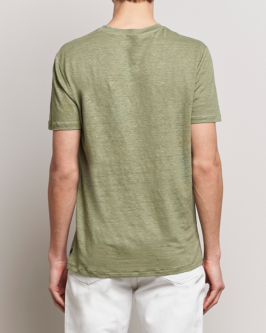 Heren | T-shirts | J.Lindeberg | Coma Linen T-Shirt Oil Green