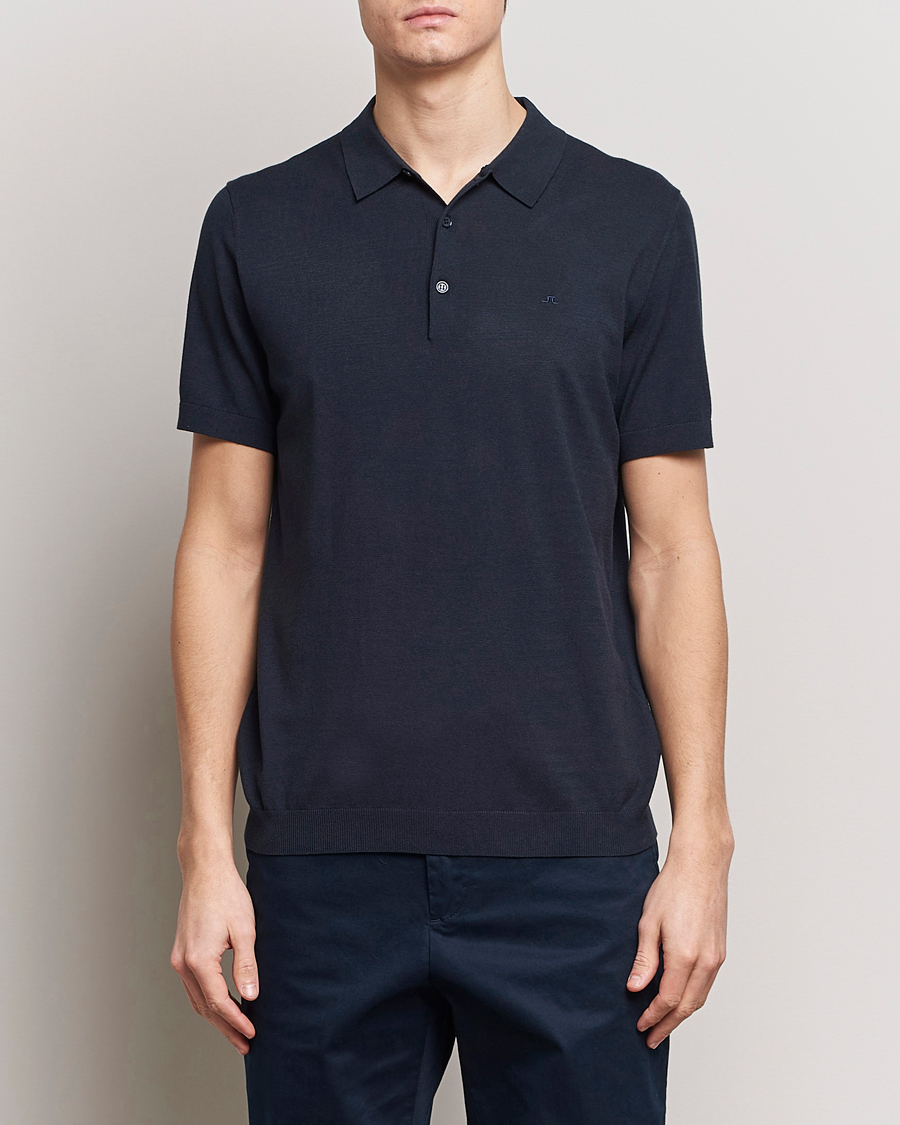 Heren | Poloshirts met korte mouwen | J.Lindeberg | Ridge Rayon Silk Polo Navy