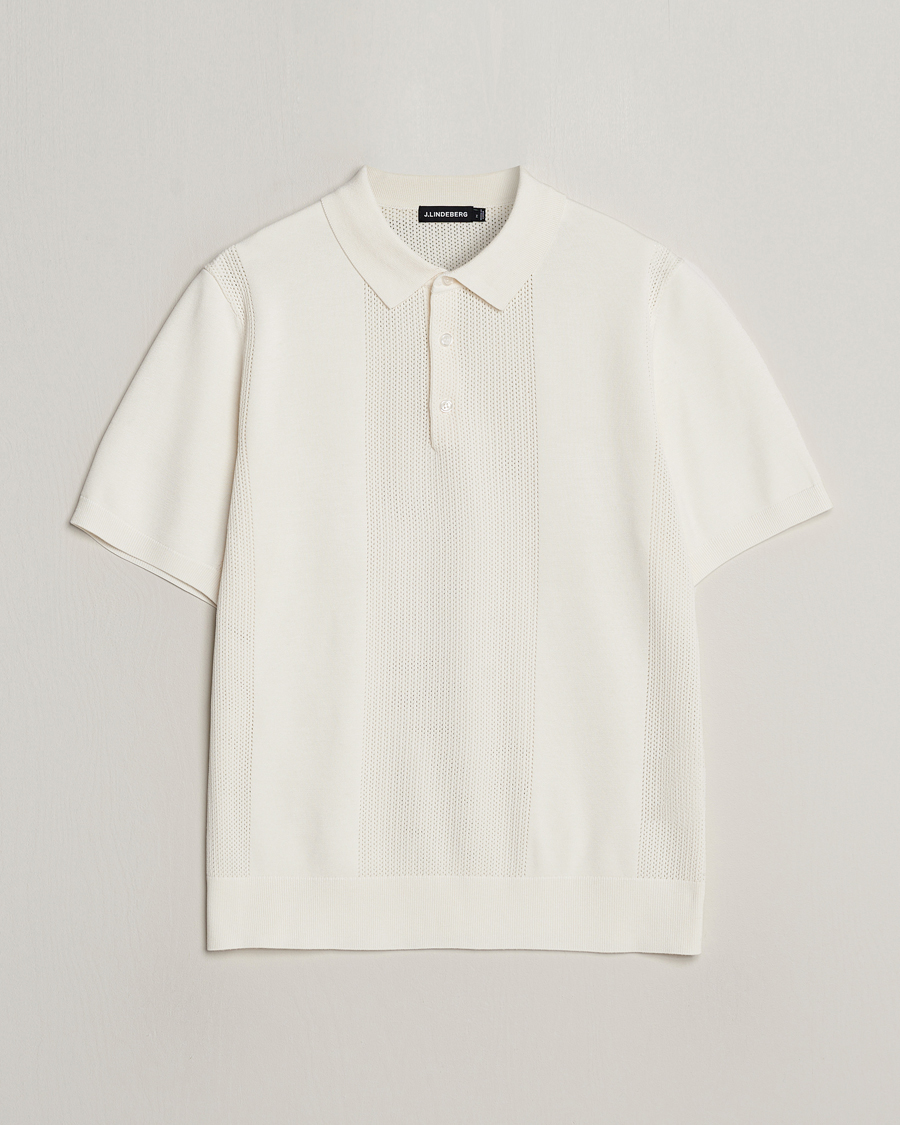 Heren | Polo's | J.Lindeberg | Reymond Solid Knitted Polo Cloud White