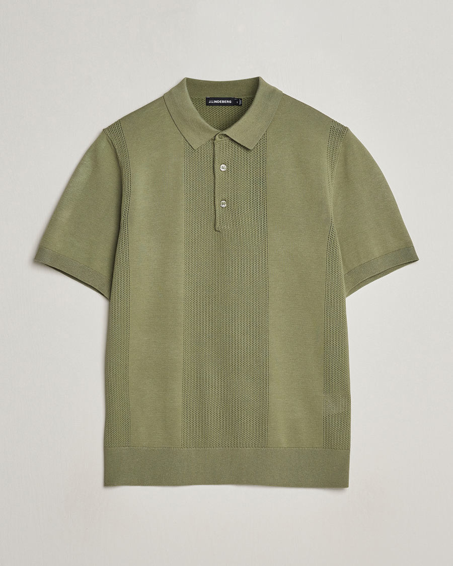 Heren | Polo's | J.Lindeberg | Reymond Solid Knitted Polo Oil Green