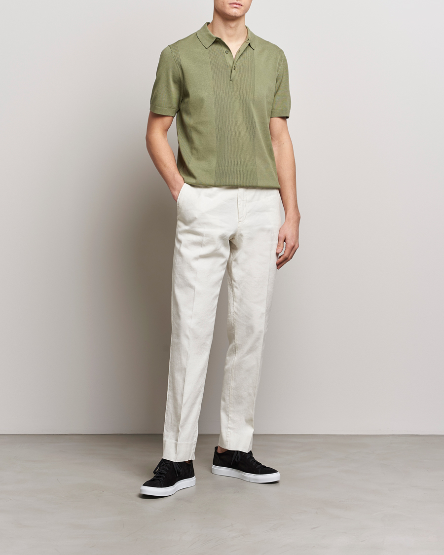 Heren | Polo's | J.Lindeberg | Reymond Solid Knitted Polo Oil Green