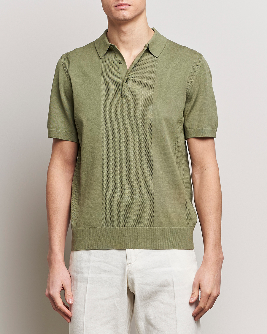 Heren | Polo's | J.Lindeberg | Reymond Solid Knitted Polo Oil Green