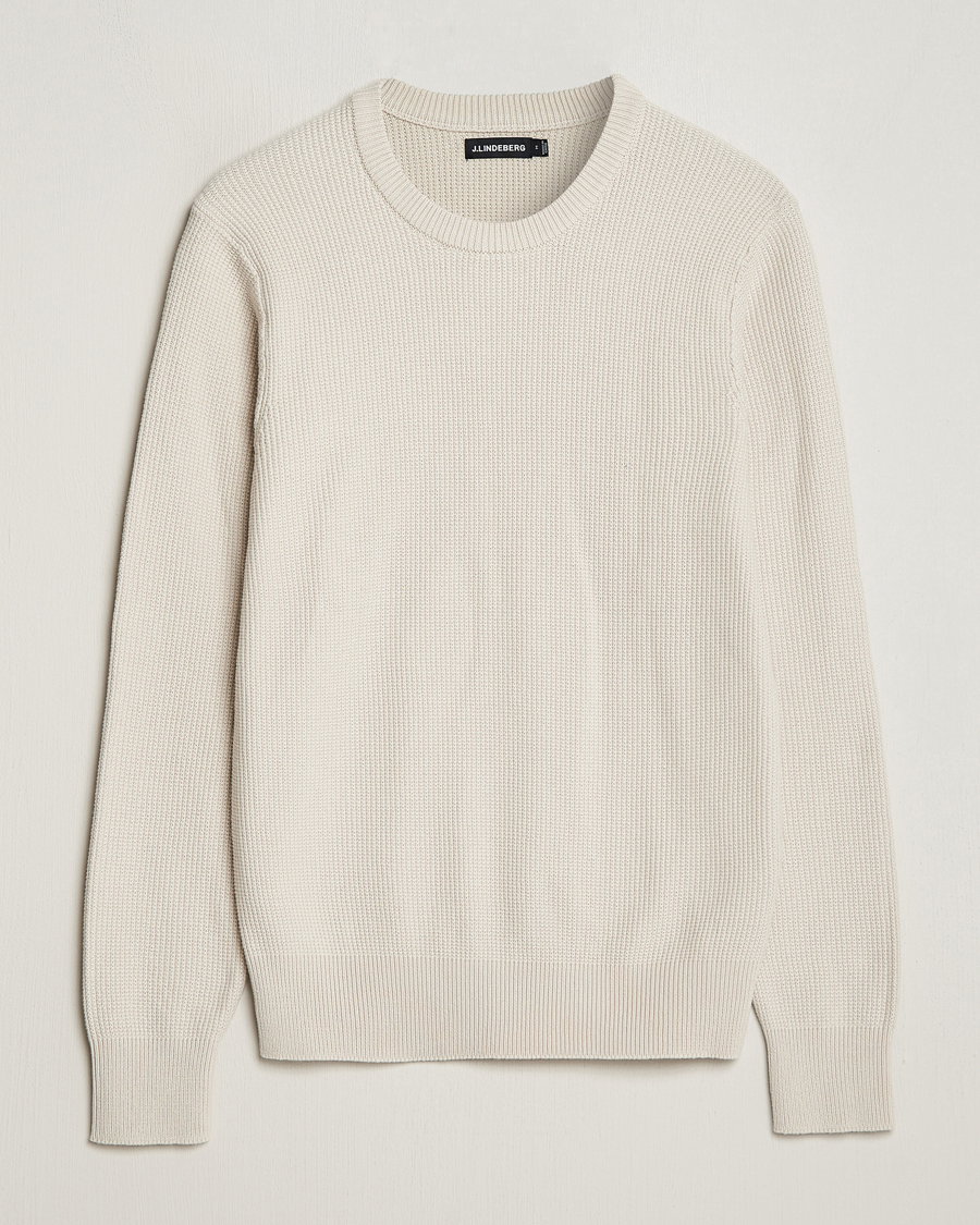 Heren |  | J.Lindeberg | Arthur Structure Organic Cotton Crew Neck Moonbeam