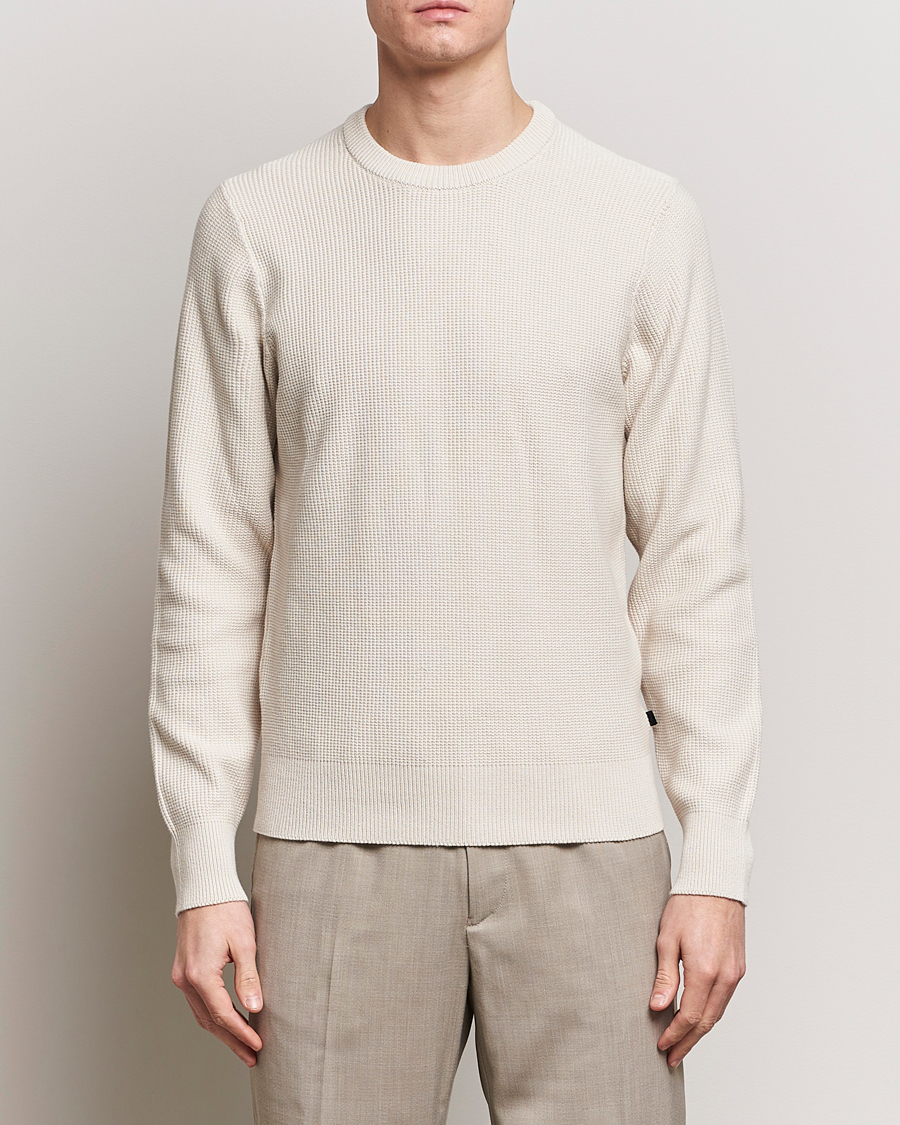 Heren |  | J.Lindeberg | Arthur Structure Organic Cotton Crew Neck Moonbeam