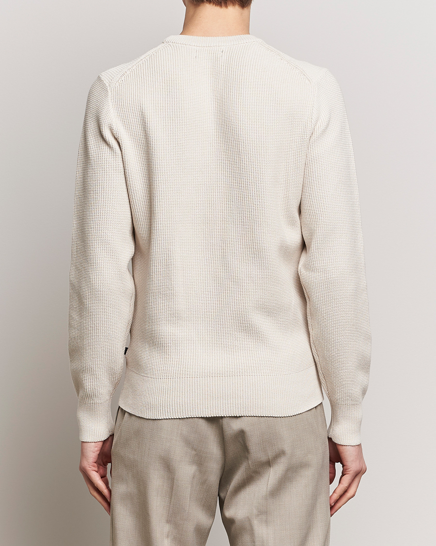 Heren | Truien | J.Lindeberg | Arthur Structure Organic Cotton Crew Neck Moonbeam