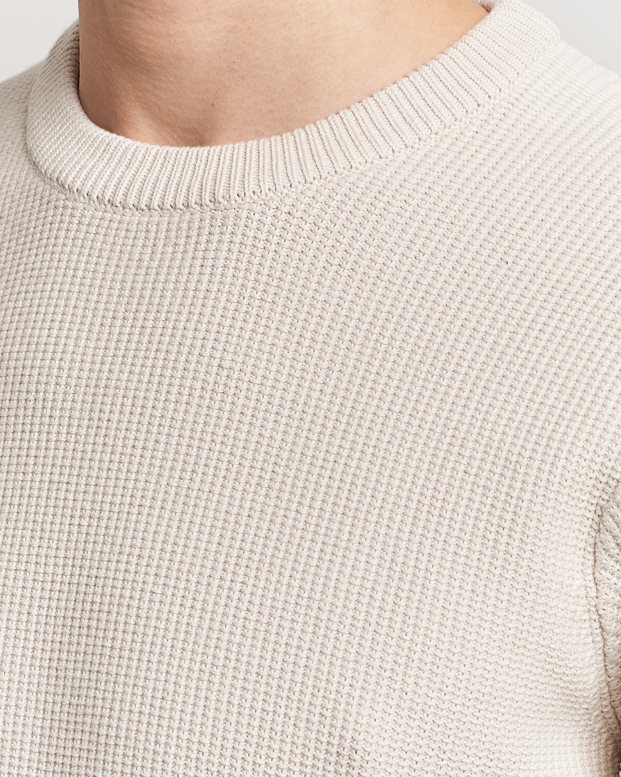 Heren | Truien | J.Lindeberg | Arthur Structure Organic Cotton Crew Neck Moonbeam