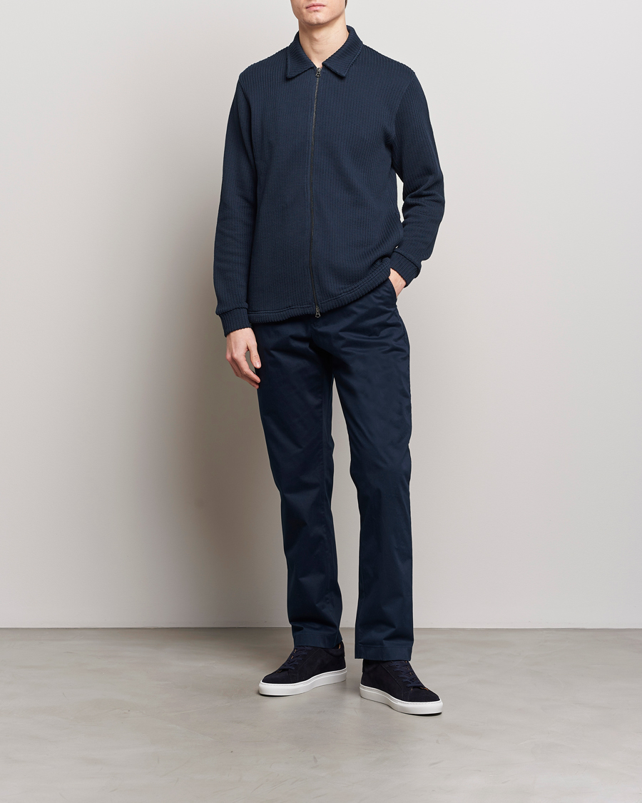 Heren | Truien | J.Lindeberg | Lansa Jersey Zip Jacket Navy