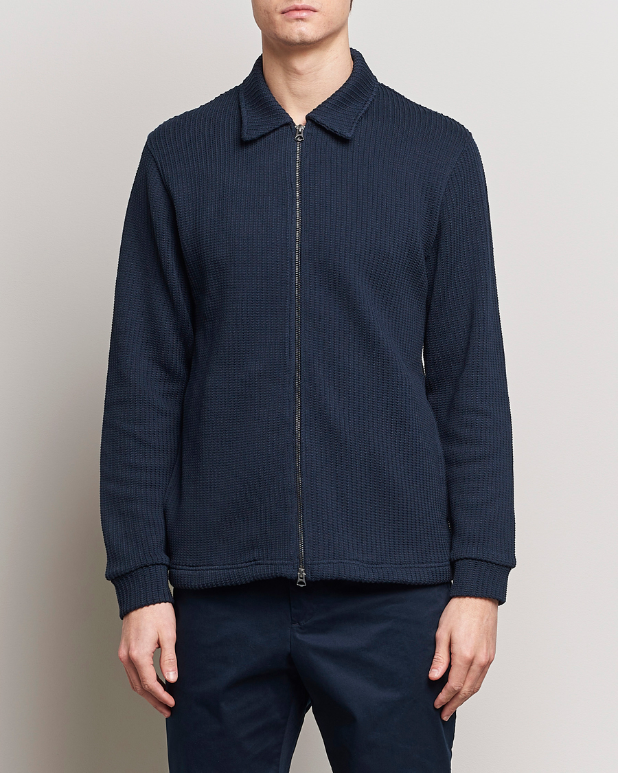 Heren | J.Lindeberg | J.Lindeberg | Lansa Jersey Zip Jacket Navy