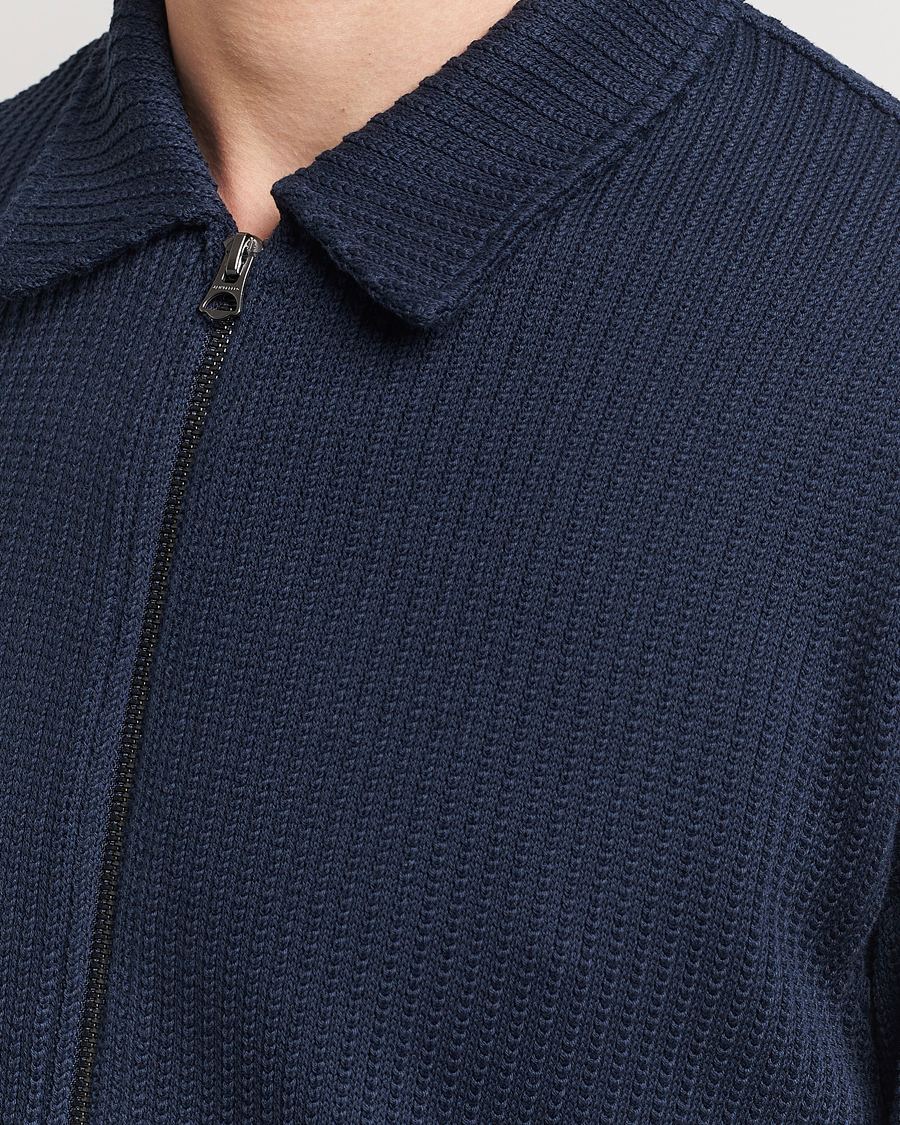 Heren | Truien | J.Lindeberg | Lansa Jersey Zip Jacket Navy