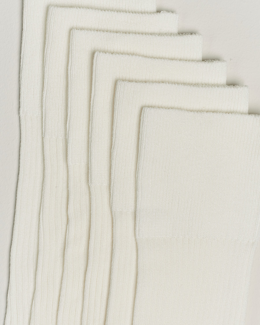 Heren | Afdelingen | CDLP | 6-Pack Cotton Rib Socks White