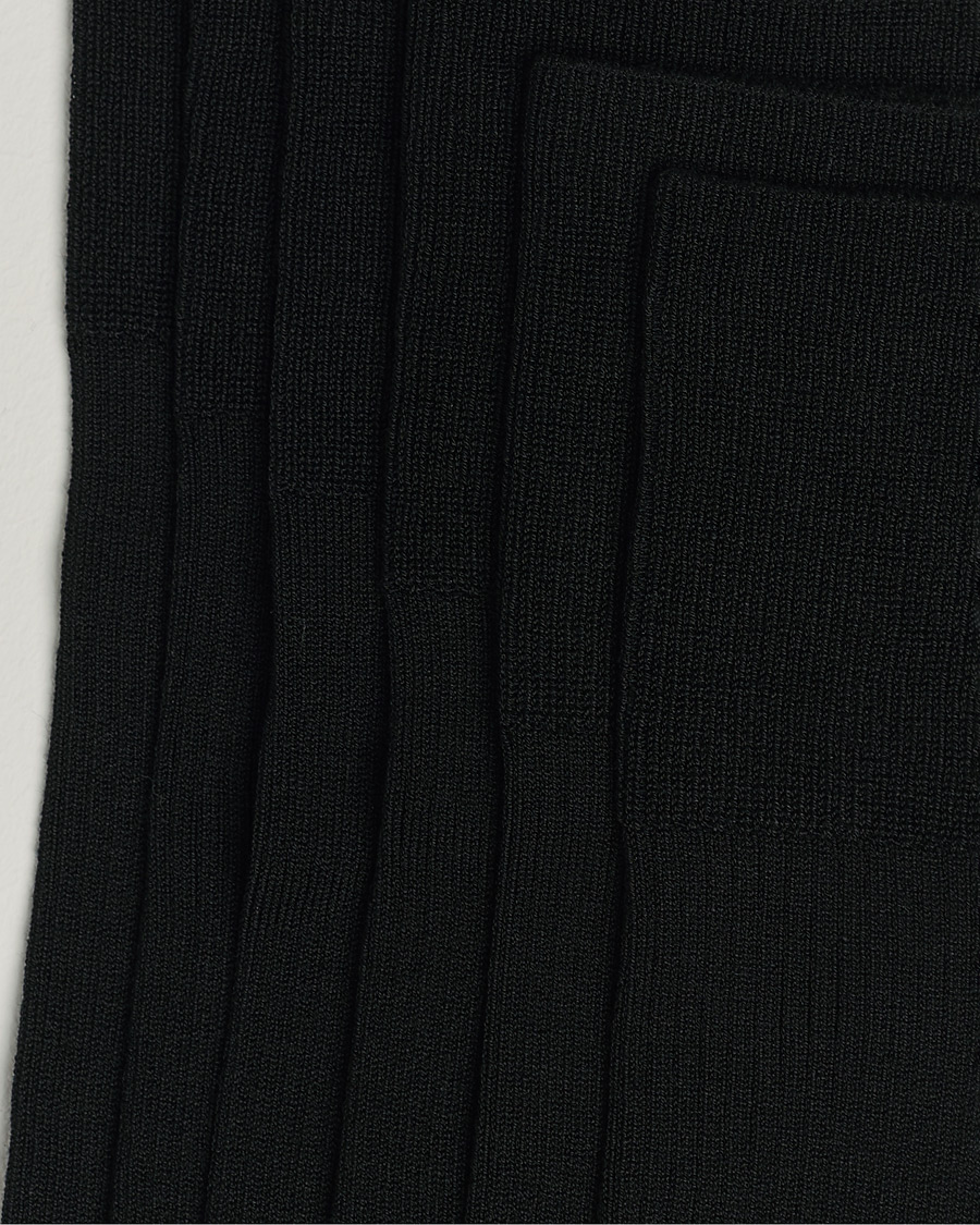 Heren | New Nordics | CDLP | 6-Pack Cotton Rib Socks Black