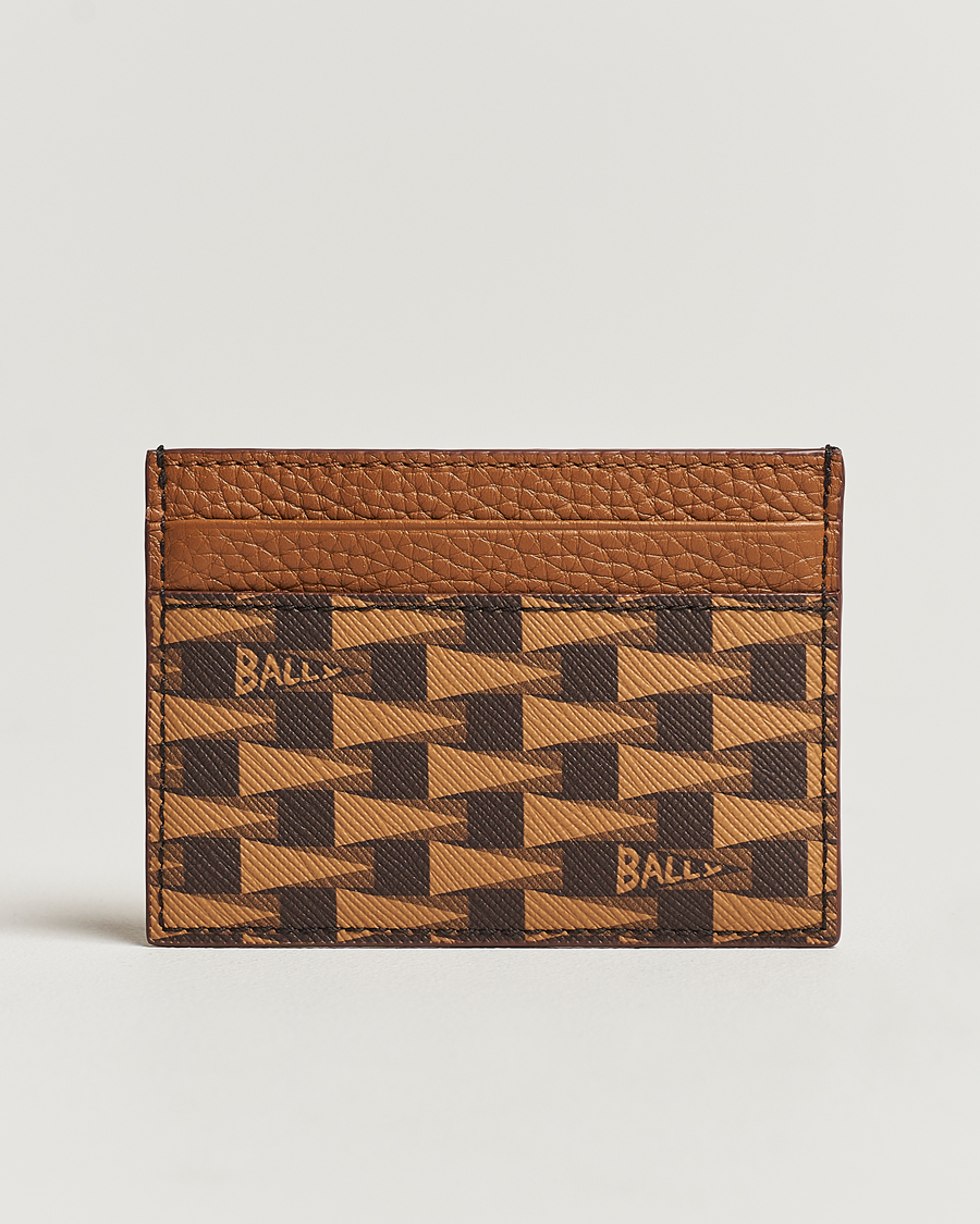 Heren | Luxury Brands | Bally | Pennant Monogram Leather Card Holder Brown