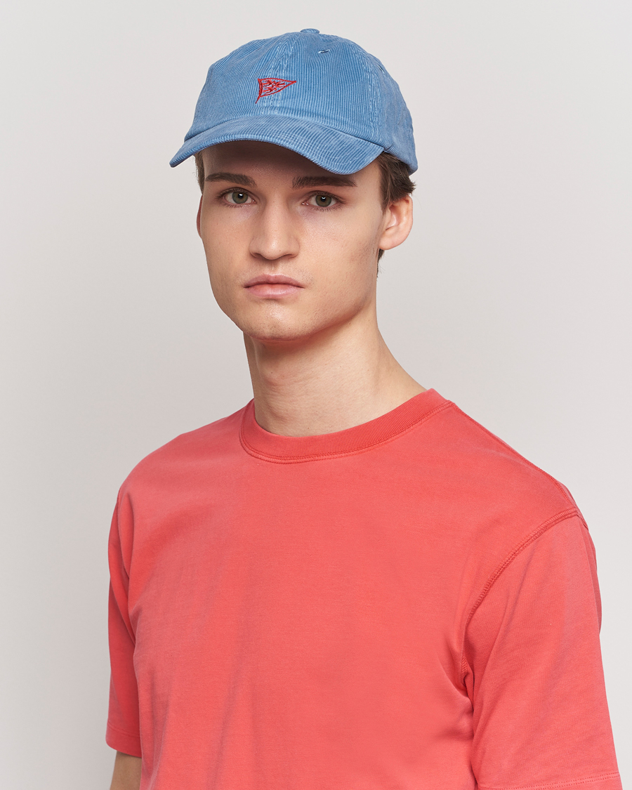 Heren | Afdelingen | Drake's | Pigeon Flag Baseball Cap Light Blue