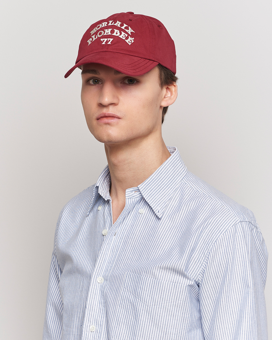 Heren | Accessoires | Drake's | Morlaix Plombee 77 Baseball Cap Red