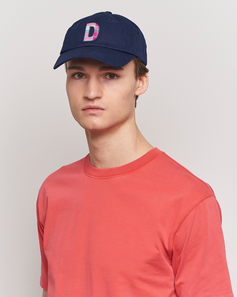 Heren | Hoeden en petten | Drake\'s | Madras D Aplique Baseball Cap Navy