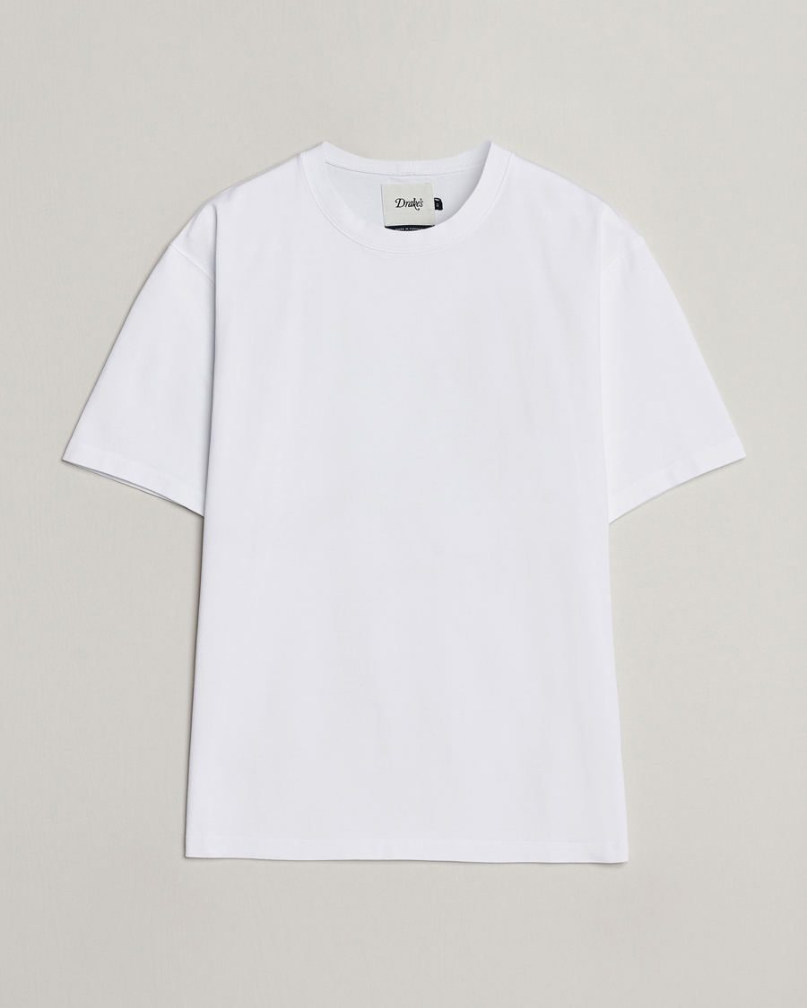Heren | T-shirts | Drake's | Bird Graphic Print Hiking T-Shirt White