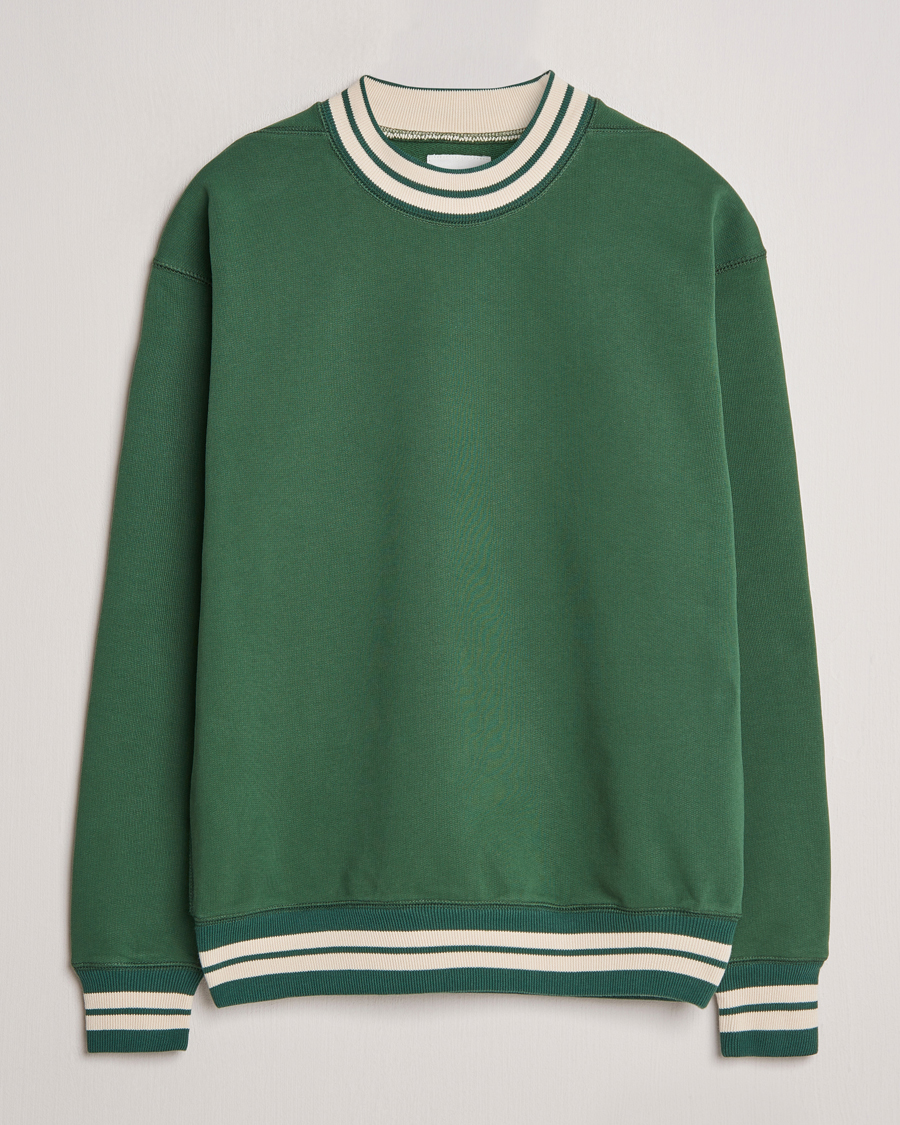 Heren | Truien | Drake's | Striped Rib Sweatshirt Green