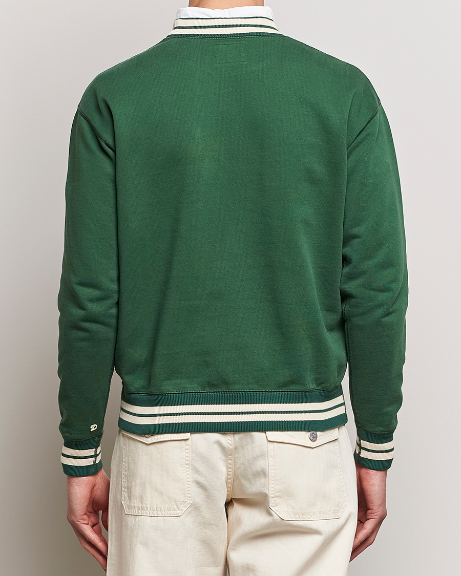 Heren | Truien | Drake's | Striped Rib Sweatshirt Green