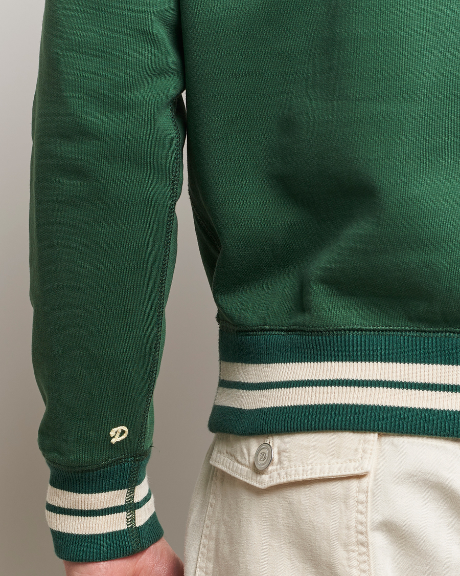 Heren | Truien | Drake's | Striped Rib Sweatshirt Green