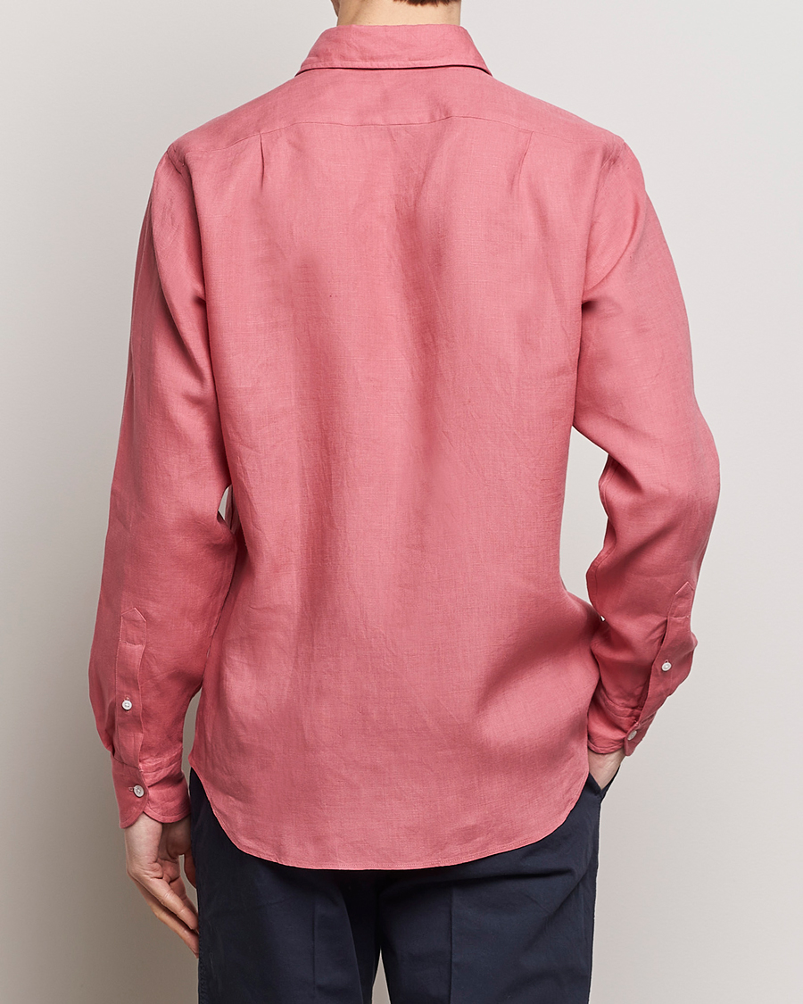 Heren | Overhemden | Drake's | Linen Summer Shirt Pink