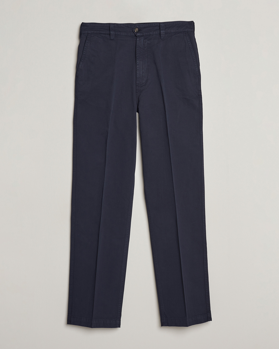 Heren | Broeken | Drake's | Flat Front Cotton Chino Navy