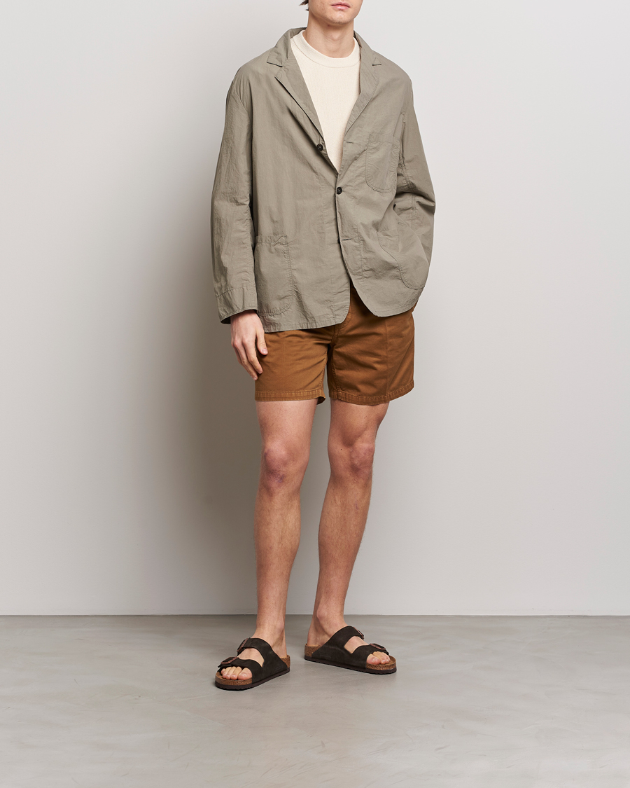 Heren | Korte broek | Drake's | Cotton Twill Chino Shorts Washed Tobacco