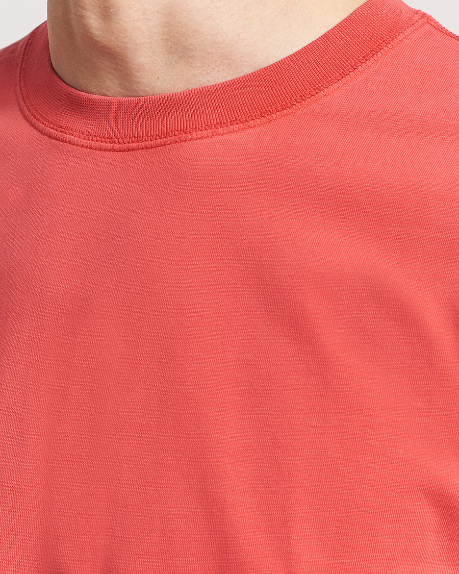 Heren | T-shirts | Drake's | Washed Hiking T-Shirt Red