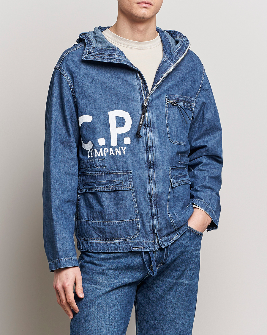 Heren | Contemporary Creators | C.P. Company | Hooded Denim Goggles Jacket Indigo