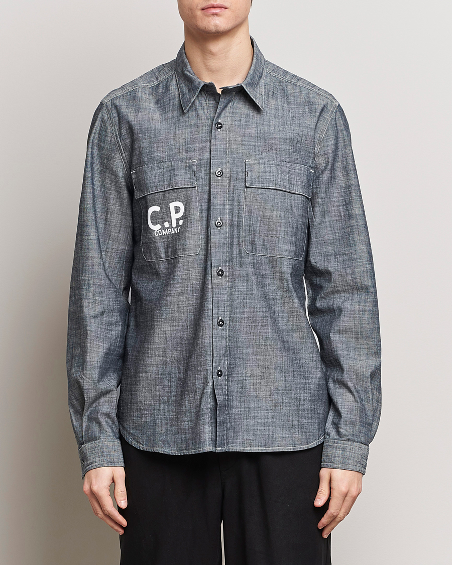 Heren | Kleding | C.P. Company | Long Sleeve Chambray Denim Shirt Black