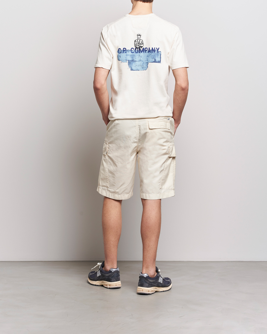 Heren | T-shirts | C.P. Company | Short Sleeve Jersey Guscette Logo T-Shirt Natural