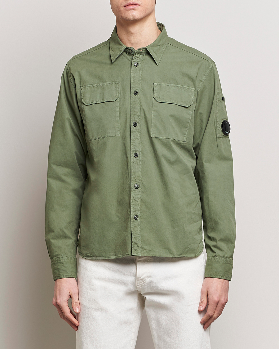 Heren | Casual overhemden | C.P. Company | Long Sleeve Gabardine Pocket Shirt Green