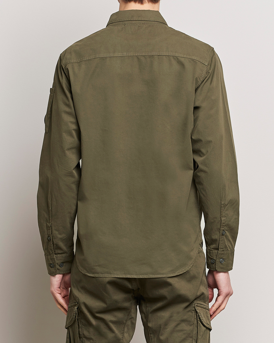 Heren | Overhemden | C.P. Company | Garment Dyed Gabardine Zip Shirt Jacket Army