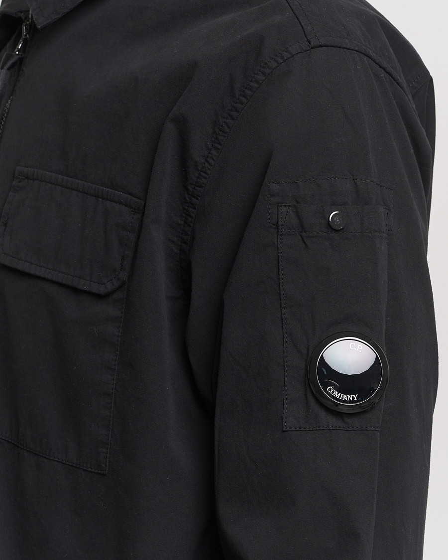 Heren | Overhemden | C.P. Company | Garment Dyed Gabardine Zip Shirt Jacket Black