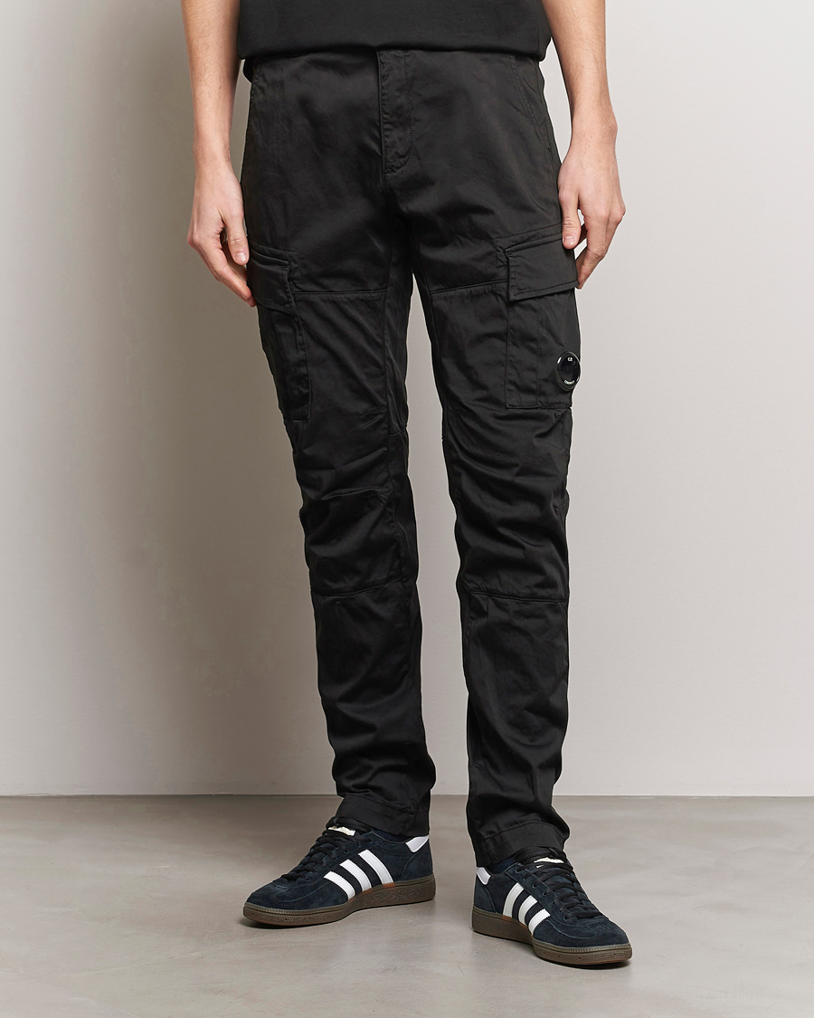 Men | Cargo Trousers | C.P. Company | Satin Stretch Cargo Pants Black