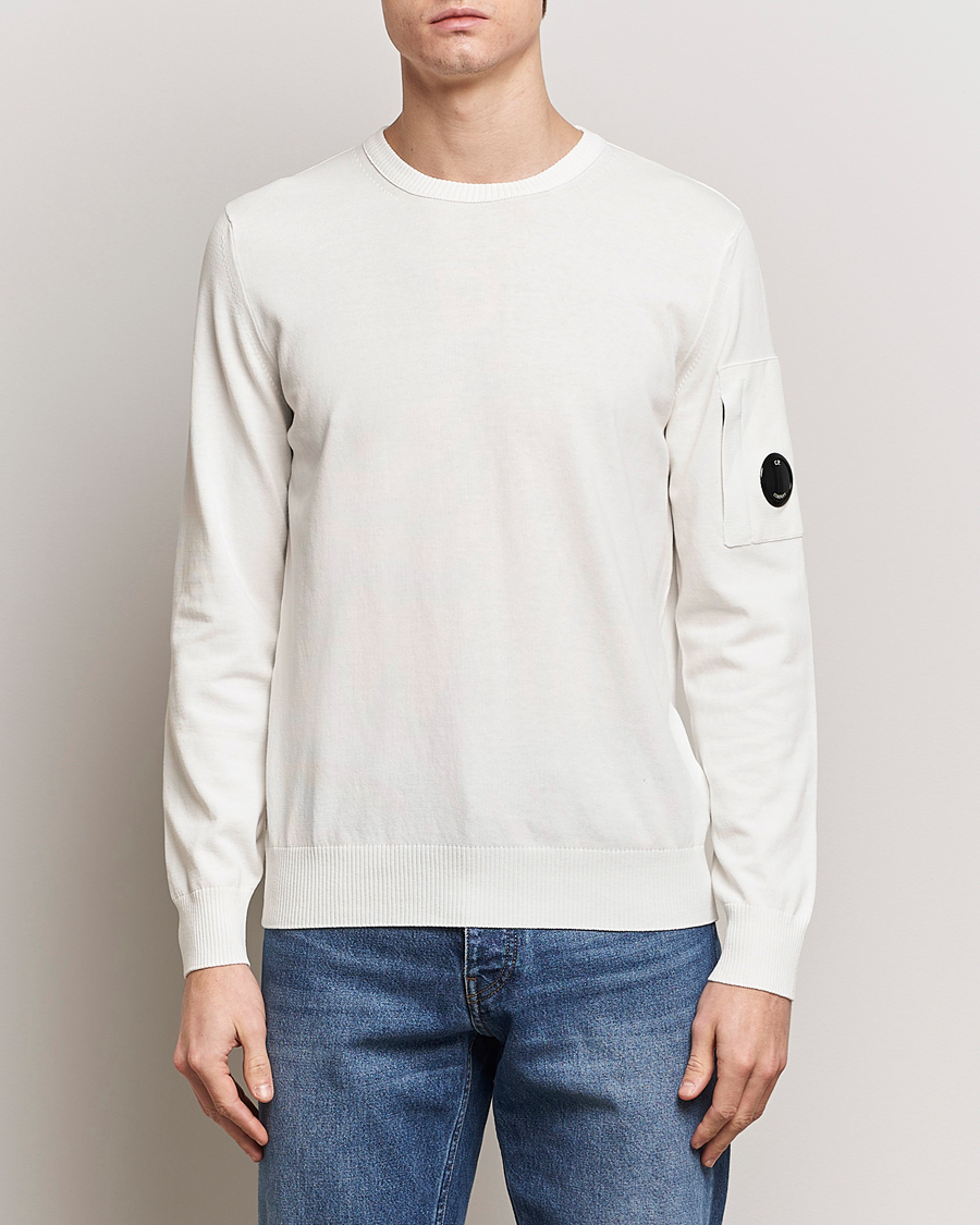 Heren | Truien | C.P. Company | Old Dyed Cotton Crepe Crewneck White