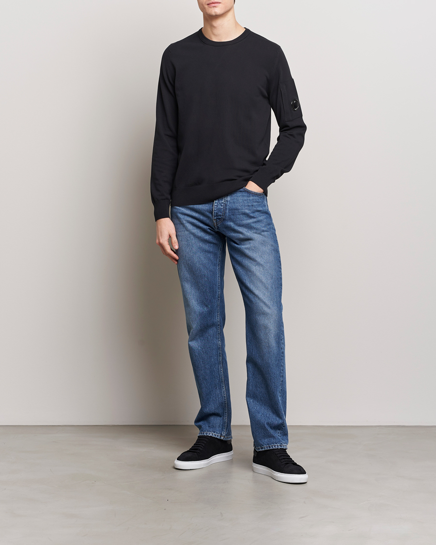 Heren | Truien | C.P. Company | Old Dyed Cotton Crepe Crewneck Black