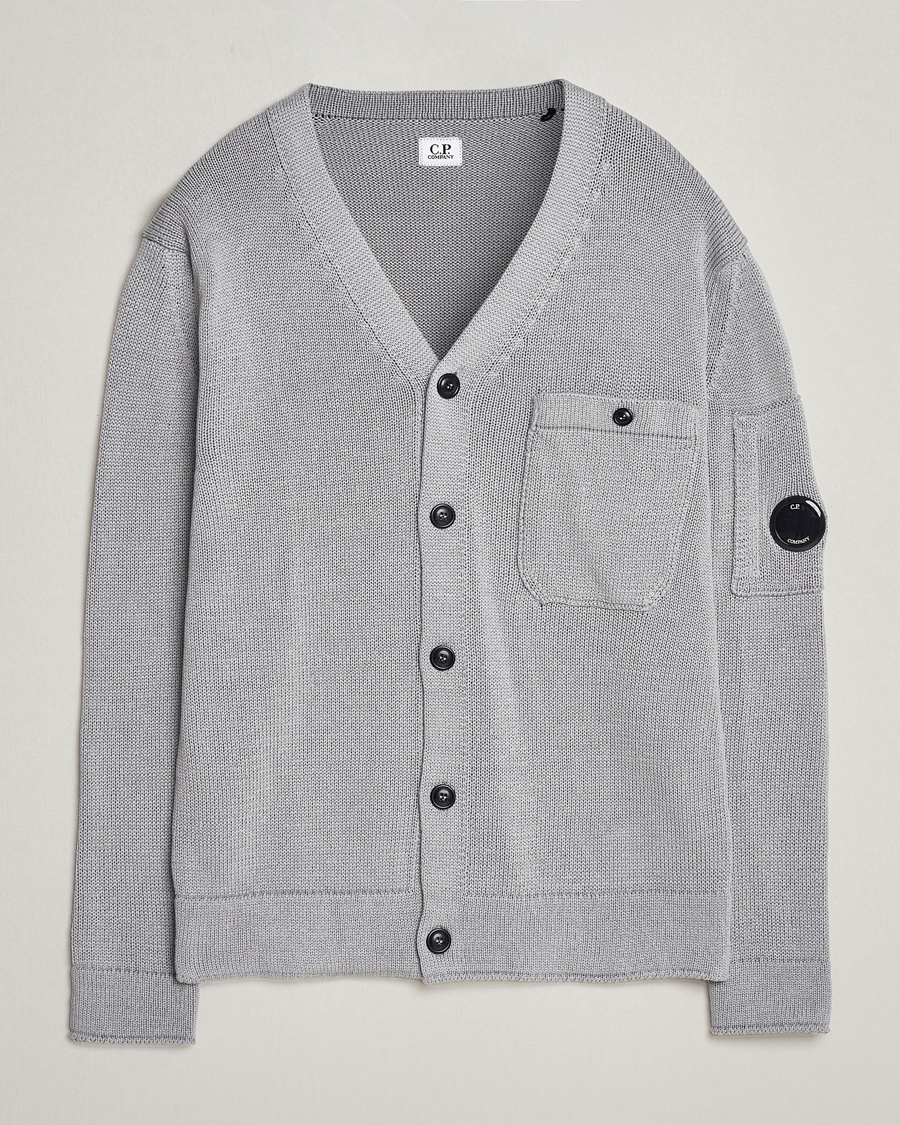 Heren | Truien | C.P. Company | Compact Cotton Lens Cardigan Light Grey