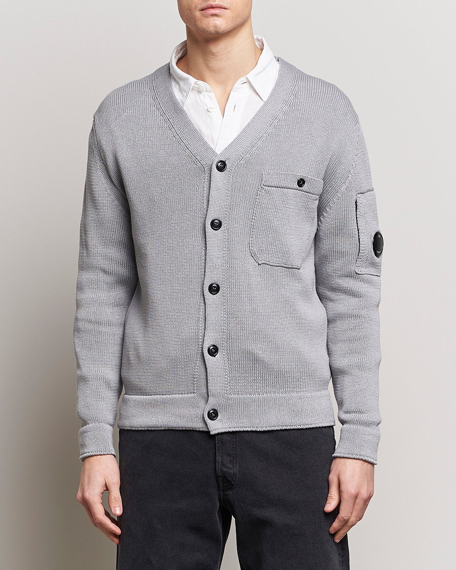 Heren | Afdelingen | C.P. Company | Compact Cotton Lens Cardigan Light Grey