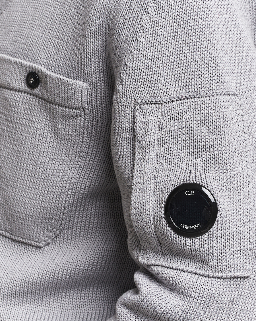 Heren | Truien | C.P. Company | Compact Cotton Lens Cardigan Light Grey