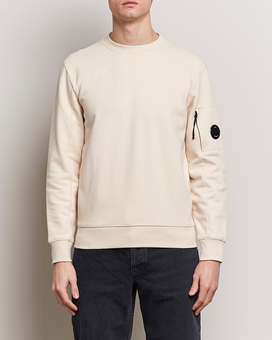 Heren | Sweatshirts | C.P. Company | Diagonal Raised Fleece Lens Sweatshirt Ecru