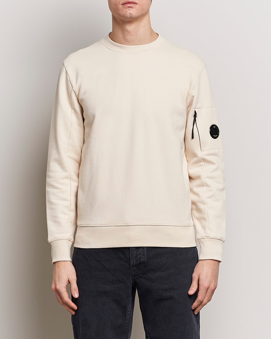 Heren | Afdelingen | C.P. Company | Diagonal Raised Fleece Lens Sweatshirt Ecru