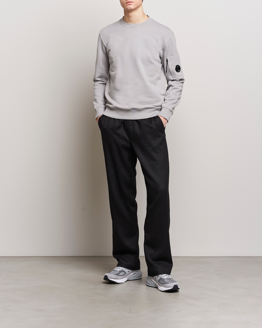 Heren | Truien | C.P. Company | Diagonal Raised Fleece Lens Sweatshirt Light Grey