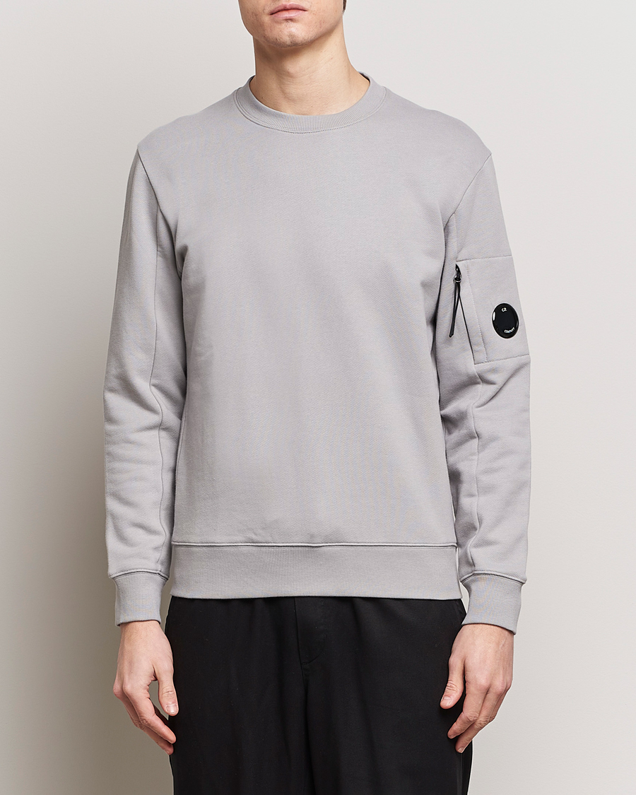 Heren | C.P. Company | C.P. Company | Diagonal Raised Fleece Lens Sweatshirt Light Grey