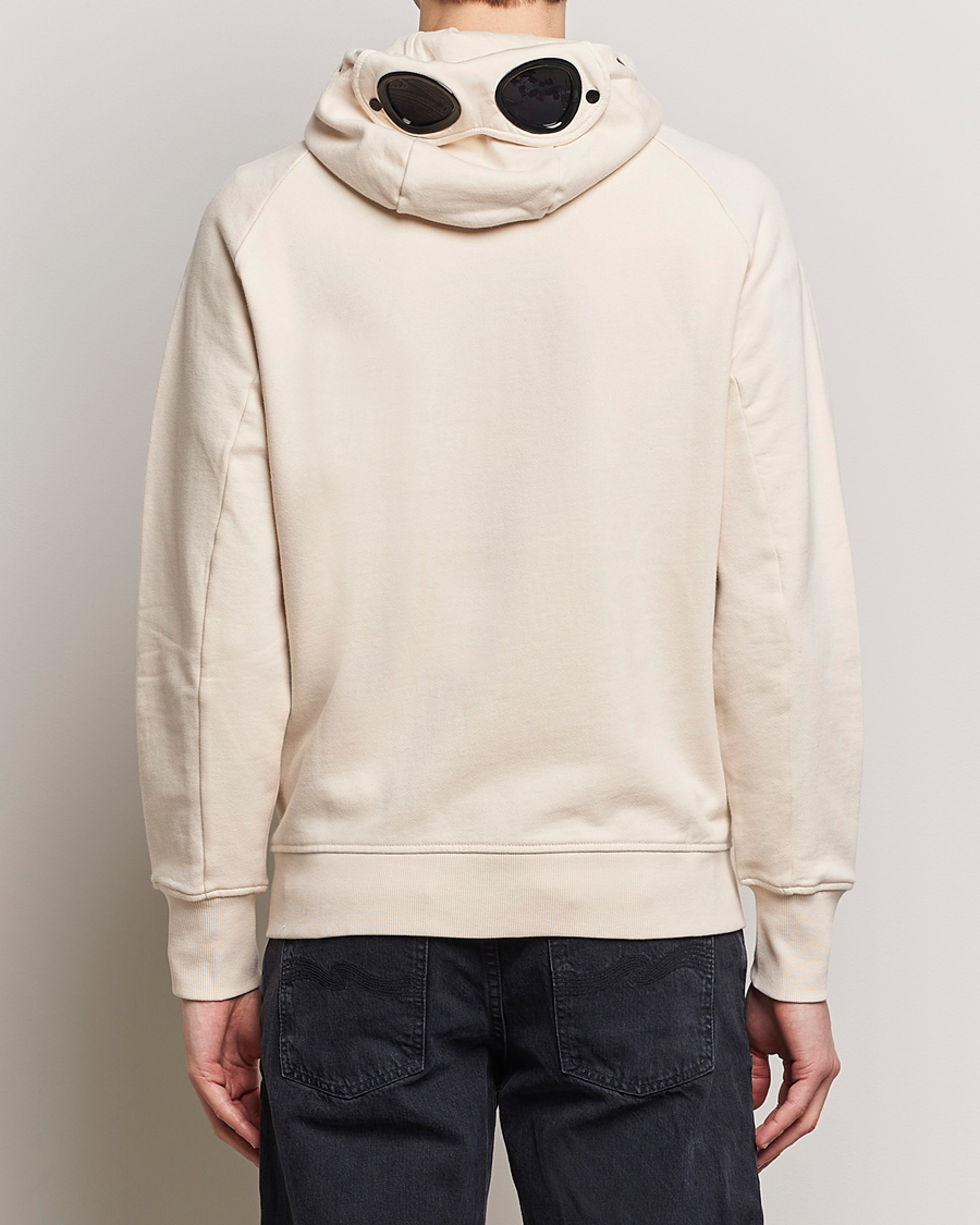 Heren | Truien | C.P. Company | Diagonal Raised Fleece Full Zip Goggle Hoodie Ecru