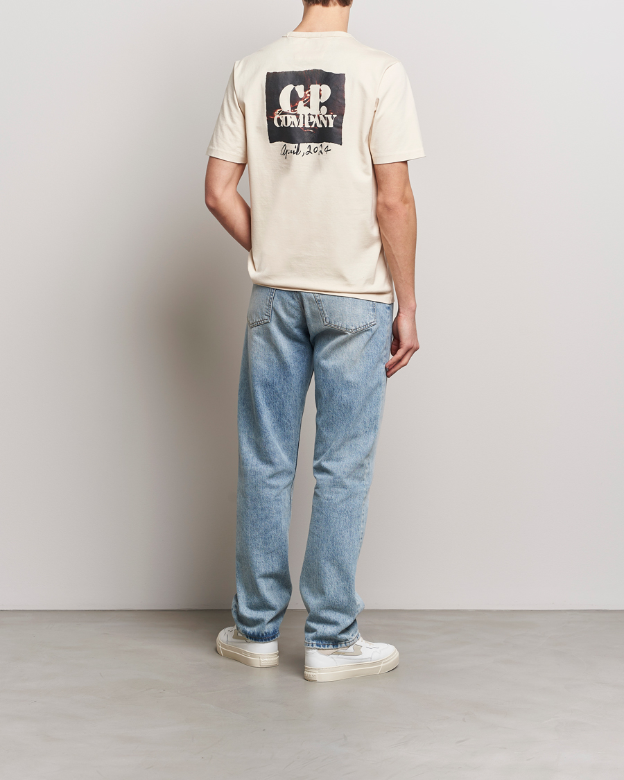 Heren | T-shirts | C.P. Company | Mercerized Heavy Cotton Back Logo T-Shirt Ecru