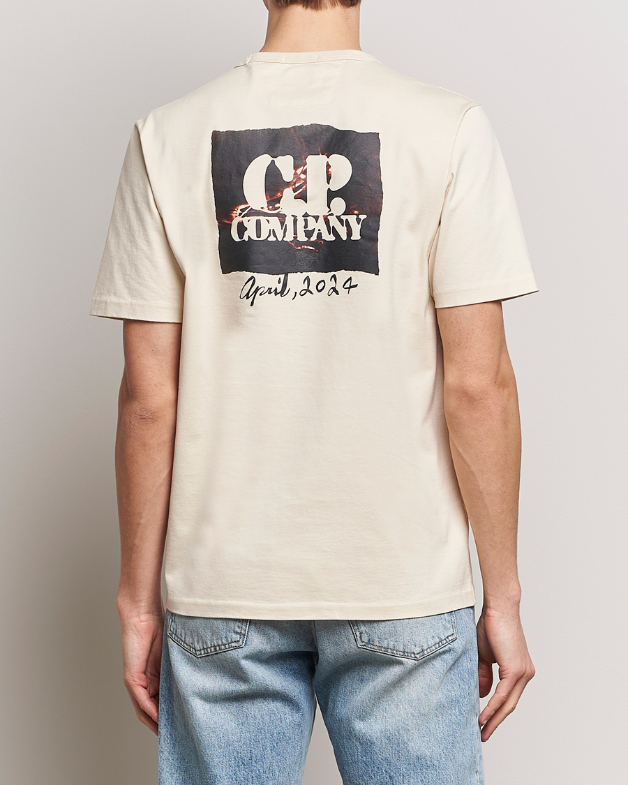 Heren | T-shirts | C.P. Company | Mercerized Heavy Cotton Back Logo T-Shirt Ecru