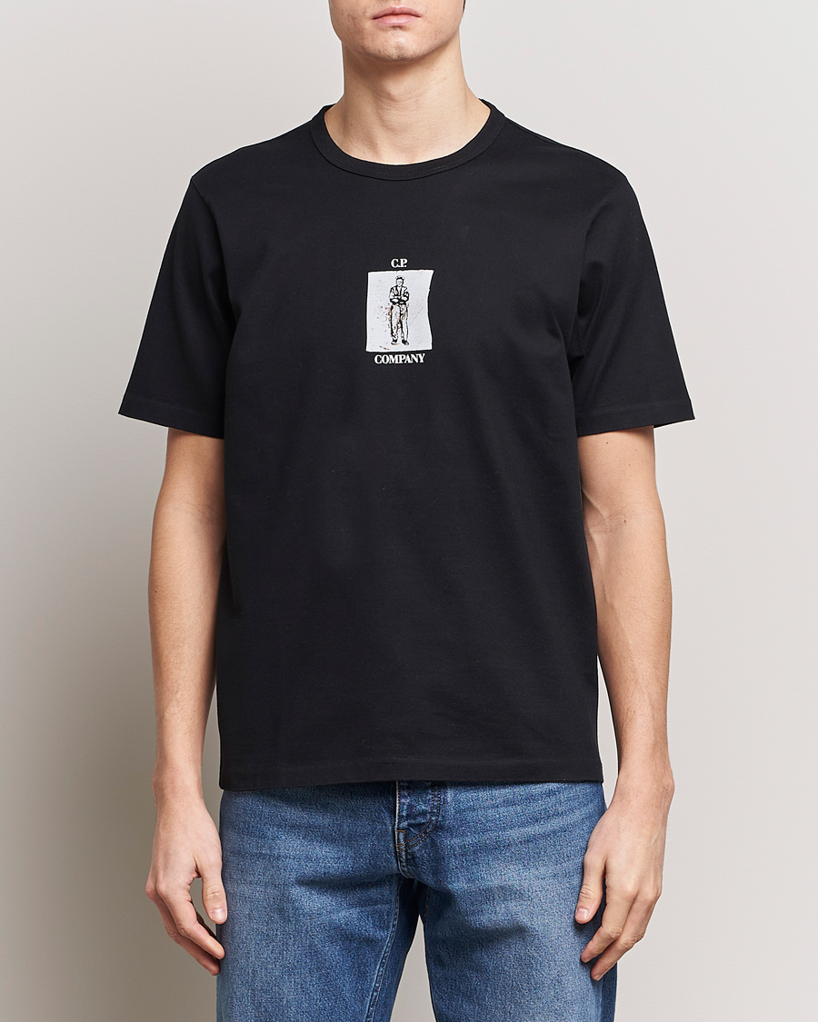 Heren |  | C.P. Company | Mercerized Heavy Cotton Back Logo T-Shirt Black