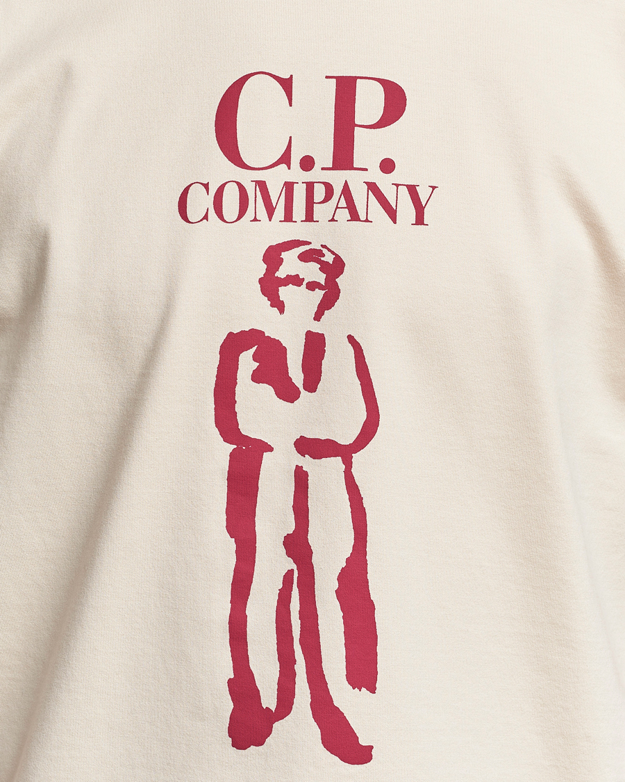 Heren | T-shirts | C.P. Company | Mercerized Heavy Cotton Logo T-Shirt Ecru