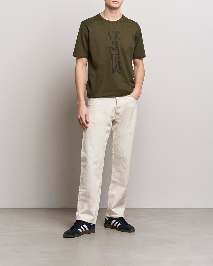 Heren | T-shirts | C.P. Company | Mercerized Heavy Cotton Logo T-Shirt Army